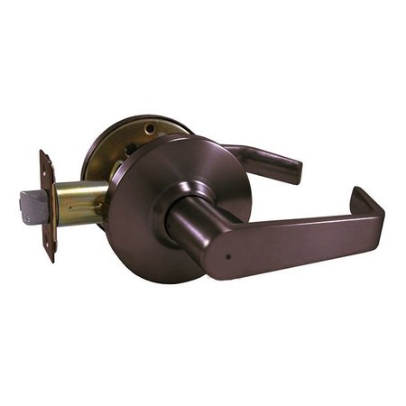 DESIGN HARDWARE Grade 2 Cylindrical Lock, 76-Privacy, F-Flat Lever, Round Rose, Oil Rubbed Dark Bronze, 2-3/4 Inch DH-J-76-F-10B